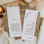HARLOW Wedding Place Card Menu, Minimalist 4x9<br><div class="desc">Harlow Collection - a perfect blend of clean sophistication and modern flair. It's designed with a modern script font that exudes style and elegance. Each product in the collection is thoughtfully crafted to showcase a look that is both timeless and on-trend.</div>