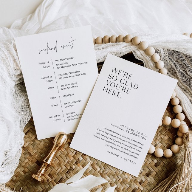 HARLOW Wedding Welcome Letter & Itinerary Card (Creator Uploaded)