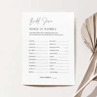 HARLOW Word Scramble Bridal Shower Game Card