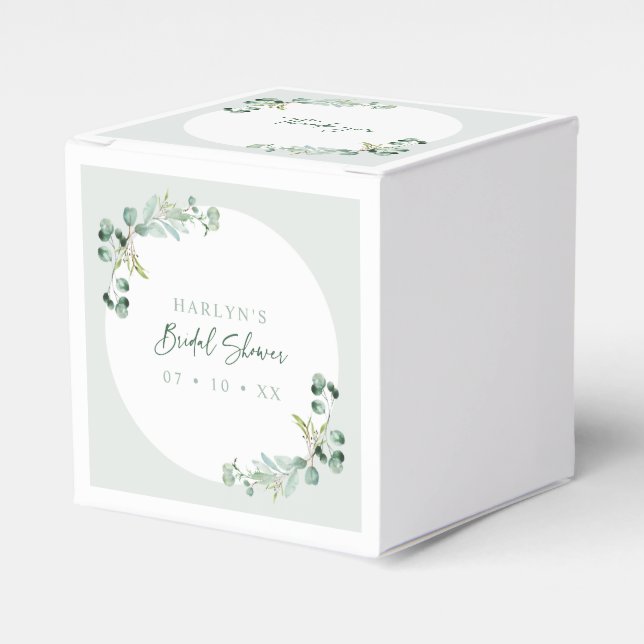 HARLYN Eucalyptus Bridal Shower Favour Boxes (Front Side)