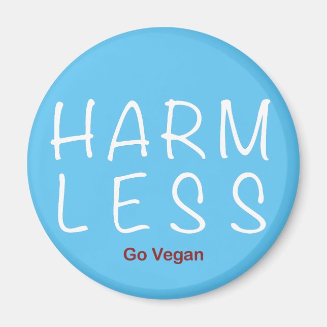 Harm Less - Go Vegan (Light Version) Magnet (Front)