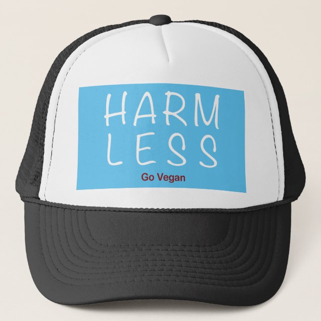 Harm Less - Go Vegan (Light Version) Trucker Hat (Front)