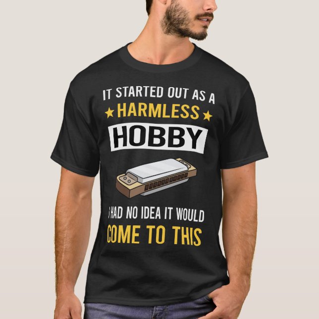 Harmless Hobby Harmonica Mouth Organ T-Shirt (Front)