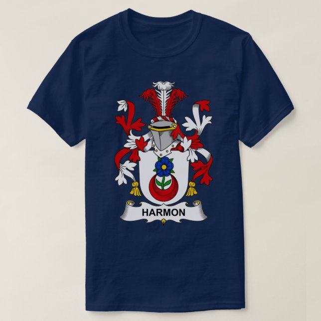 Harmon Coat of Arms Family Crest  T-Shirt (Design Front)