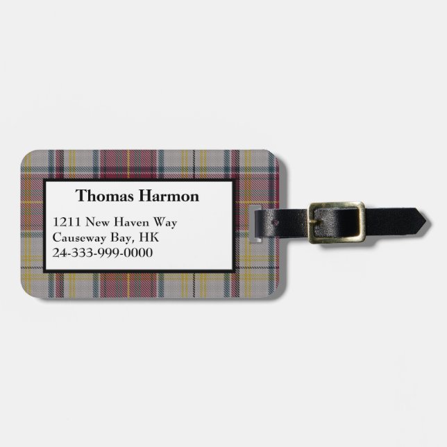 Harmon Dress Tartan Plaid Luggage Tag (Front Horizontal)