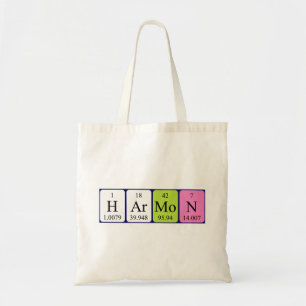 Harmon periodic table name tote bag