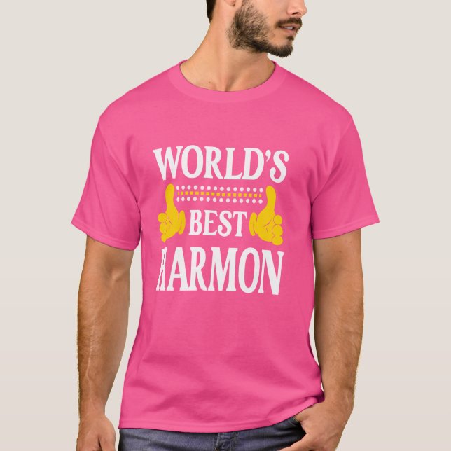 Harmon Surname Team Family Last Name World's Best  T-Shirt (Front)