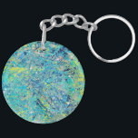 Harmoni Series No. 1 – Resonance keychain<br><div class="desc">Carry a moment of balance with you. This design from the Harmoni Series transforms vibrant turquoise, deep indigo, and luminous chartreuse into a compact piece of contemporary abstract art. Expressive splashes and layered movement create a sense of rhythm and flow — a reminder that harmony can exist even within energy...</div>