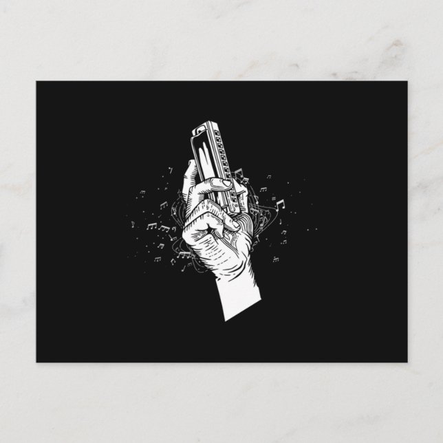 Harmonica Blues Mouth Organ Acoustic Instrument Gi Postcard (Front)