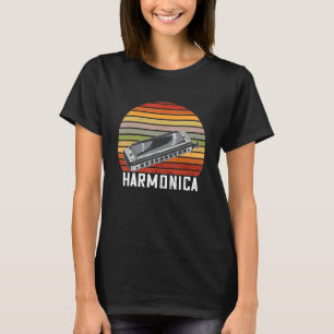 Harmonica Blues Music Retro Musician French Harp P T-Shirt