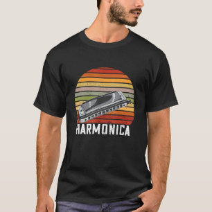 Harmonica Blues Music Retro Musician French Harp P T-Shirt