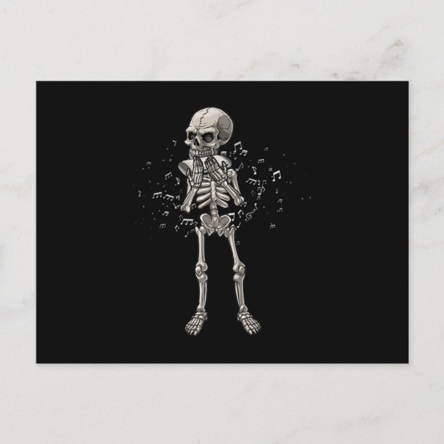 Harmonica Blues Skull Instrument Acoustic Gift Postcard (Front)