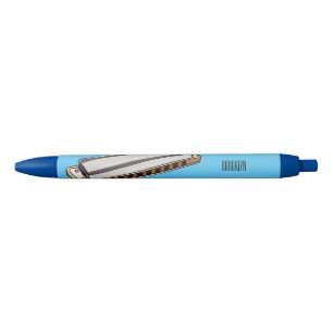Harmonica cartoon illustration black ink pen