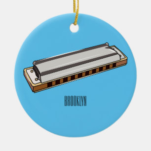 Harmonica cartoon illustration ceramic tree decoration
