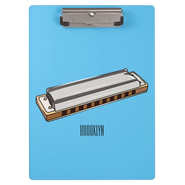 Harmonica cartoon illustration clipboard (Front)