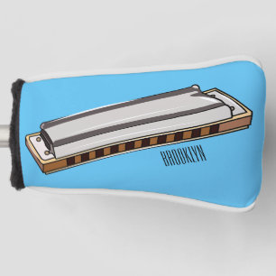 Harmonica cartoon illustration golf head cover