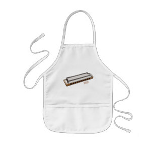 Harmonica cartoon illustration kids apron