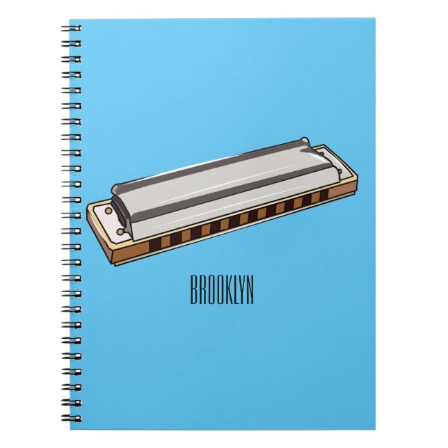 Harmonica cartoon illustration notebook (Front)