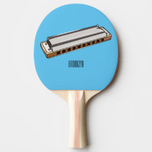 Harmonica cartoon illustration ping pong paddle