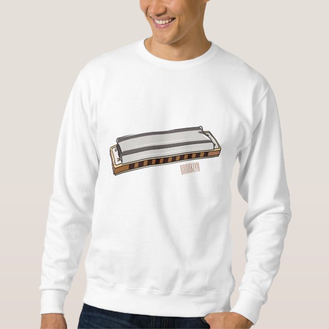 Harmonica cartoon illustration sweatshirt (Front)