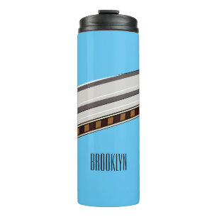 Harmonica cartoon illustration thermal tumbler