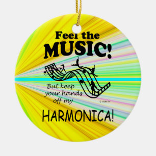 Harmonica Feel The Music Ceramic Tree Decoration