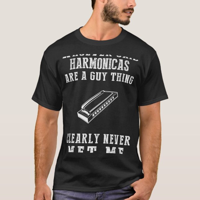 Harmonica Harmony: Shattering Gender Stereotypes w T-Shirt (Front)