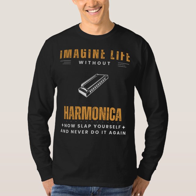 Harmonica Hilarity: Slap Yourself & Harmonise with T-Shirt (Front)