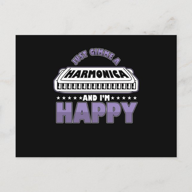 Harmonica Instrument Music Acoustic Blues Gift Postcard (Front)