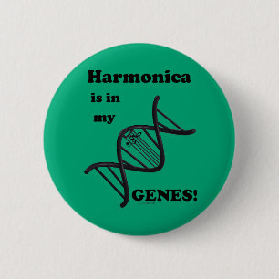 Harmonica Is In My Genes 6 Cm Round Badge