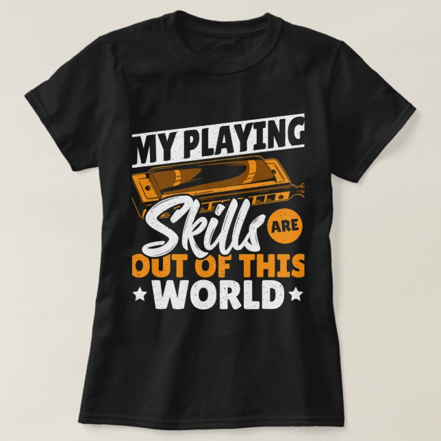 Harmonica Lover Playing Harmonica Is Smart Harmoni T-Shirt (Design Front)