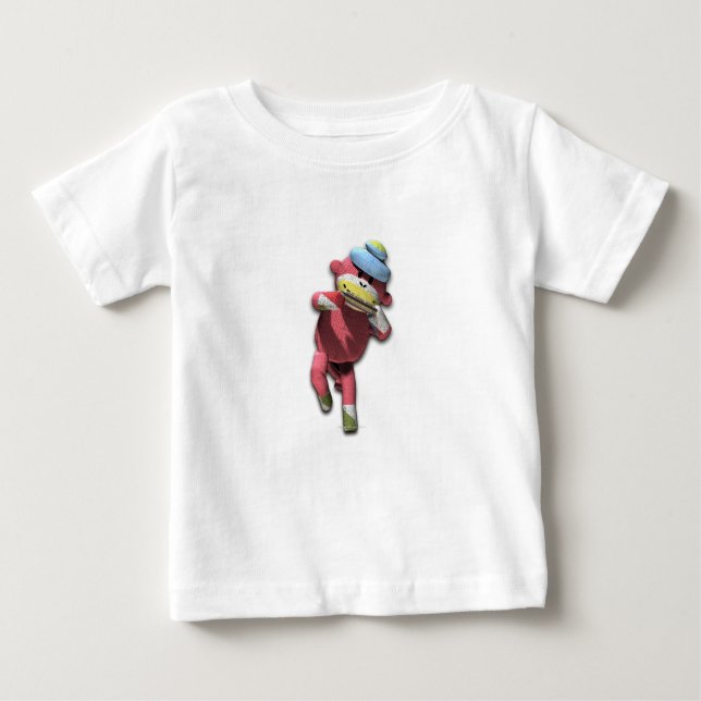 Harmonica Monkey Baby T-Shirt (Front)