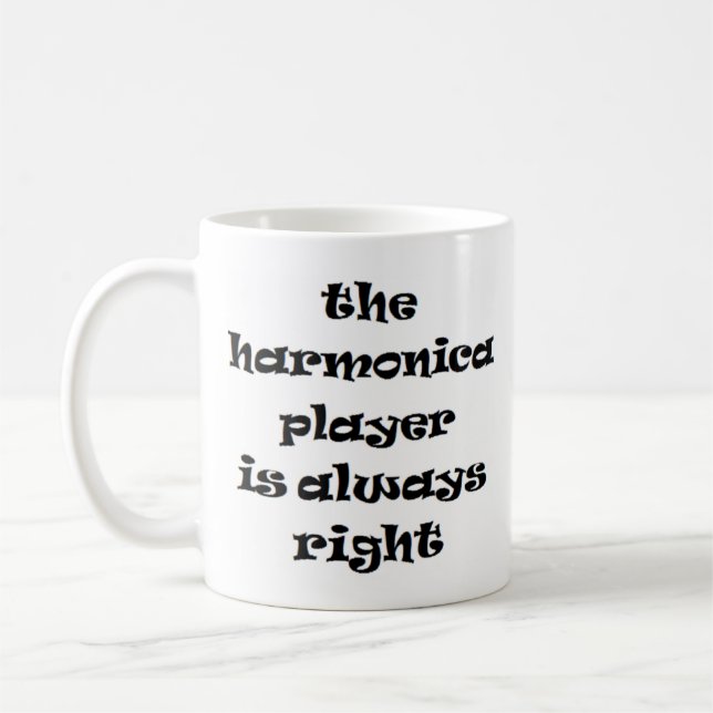 harmonica player always right coffee mug (Left)