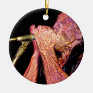 harmonica player artistic version musician ceramic tree decoration