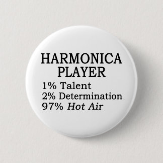 Harmonica Player Hot Air 6 Cm Round Badge