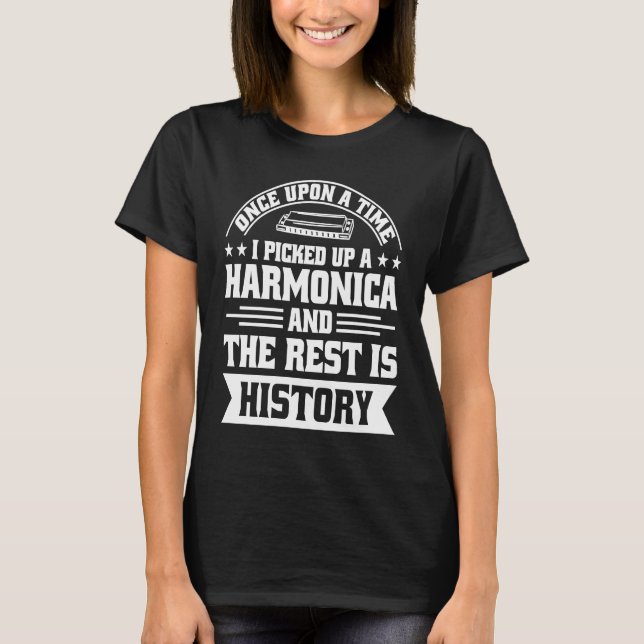 Harmonica Player & Mouth Harp Designs For Harmonic T-Shirt (Front)