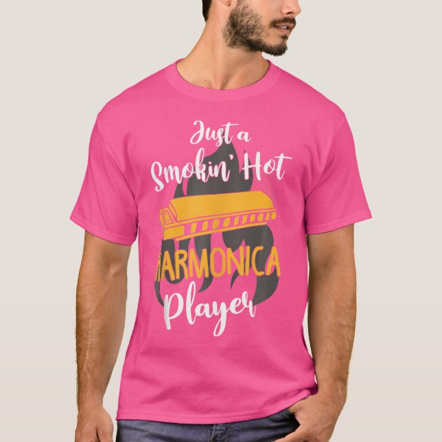 Harmonica Player Shirt Jazz Blues Music (Front)