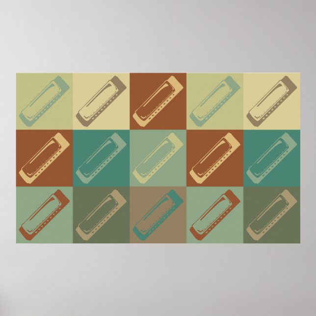 Harmonica Pop Art Poster (Front)