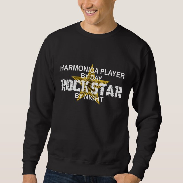Harmonica Rock Star by Night Sweatshirt (Front)