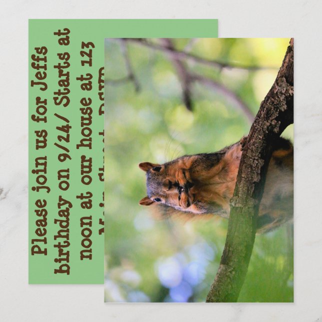 Harmonica squirrel invitation (Front/Back)