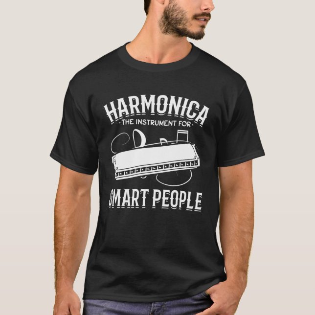 Harmonica The Instrument For Smart People Mouth Or T-Shirt (Front)