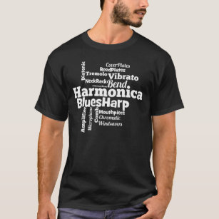 Harmonica Word Cloud T-Shirt