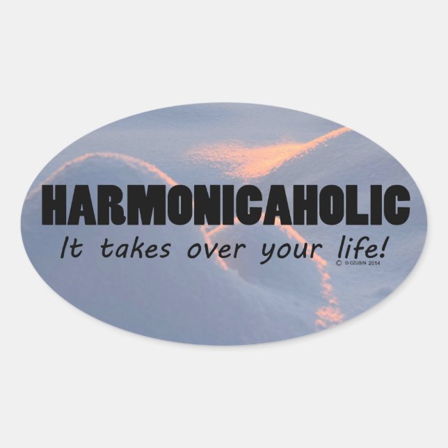 Harmonicaholic Life Oval Sticker (Front)