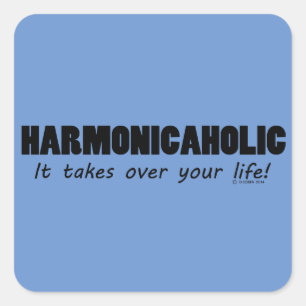 Harmonicaholic Life Square Sticker