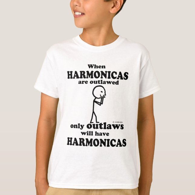 Harmonicas Outlawed T-Shirt (Front)