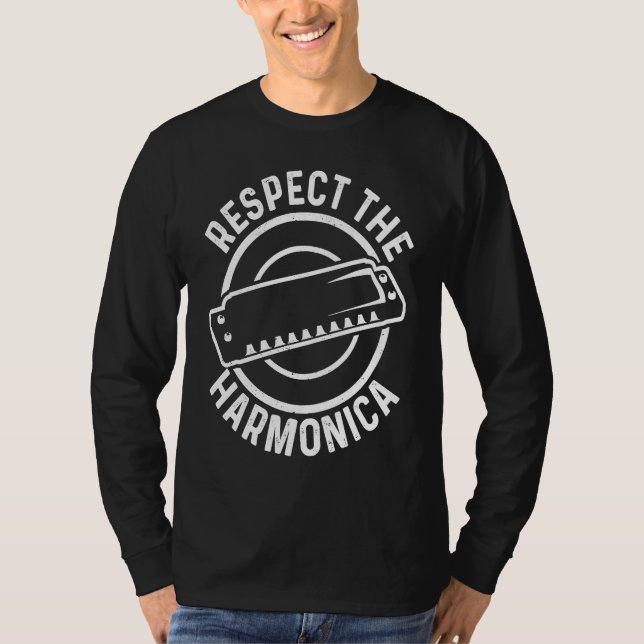 Harmonicist Respect The Harmonica T-Shirt (Front)