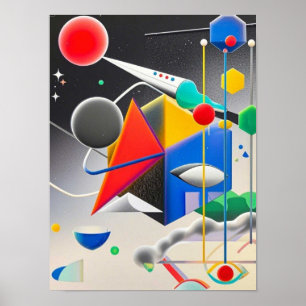 Harmonious blend of textures, gradients poster