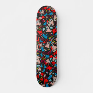 Harmonious Chaos Vibrant Abstract Design Skateboard