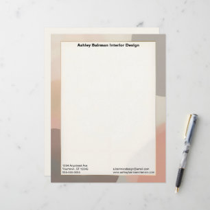 Harmonious Earth Tones Interior Design Custom Letterhead