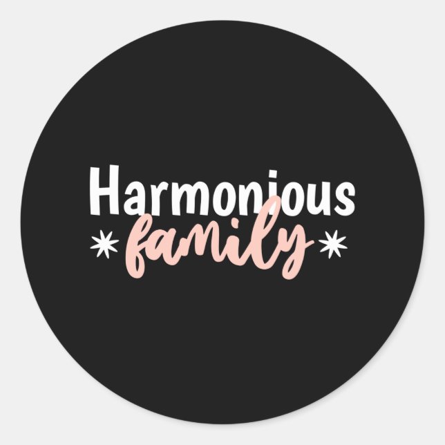 Harmonious Family Classic Round Sticker (Front)